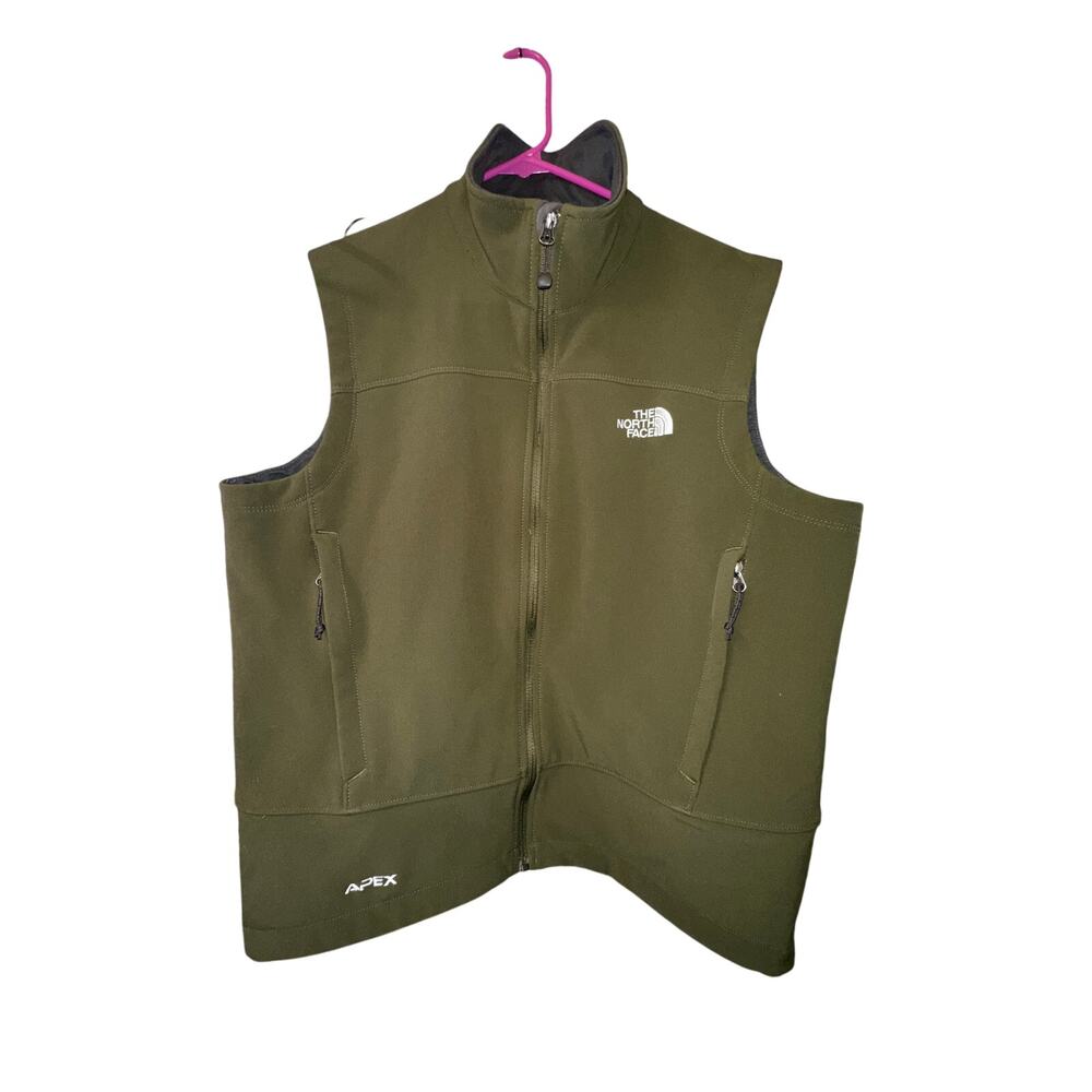 The North Face Apex Soft Shell Vest Olive Green Full Zip Fleece Lined Women’s M